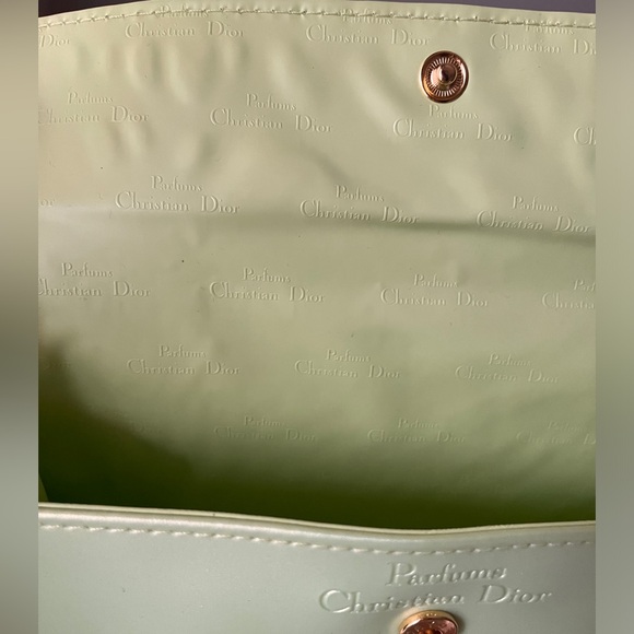 Rare Vintage Parfums Christian Dior green clutch / cosmetic case - Picture 7 of 8